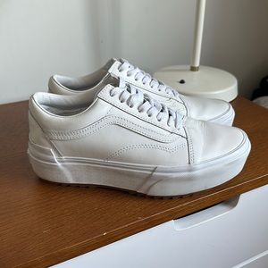 VANS True White Old Skool Platform Sneakers Size 9